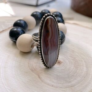 Sterling silver 925 large stone ring size 8